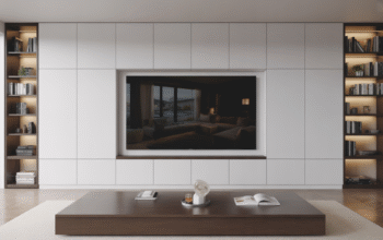 Modern custom media wall in living room