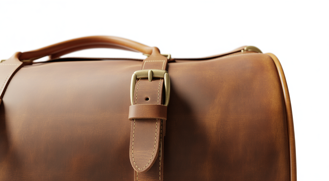 Classic vintage leather duffle bag for travel