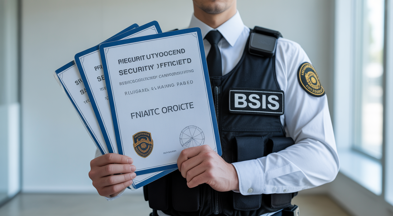 Professional security guard on duty in California ensuring property protection and safety