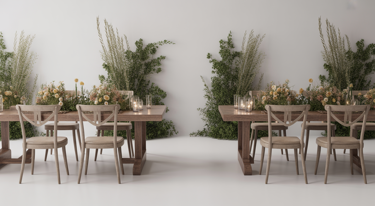Elegant event decor setup for a Virginia celebration with stylish rentals