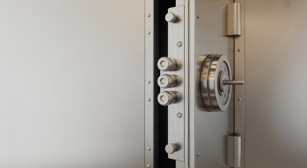 Steel safe room door installed in a modern home interior providing secure protection for families.