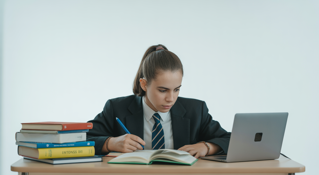 Family receiving college application guidance together at home
